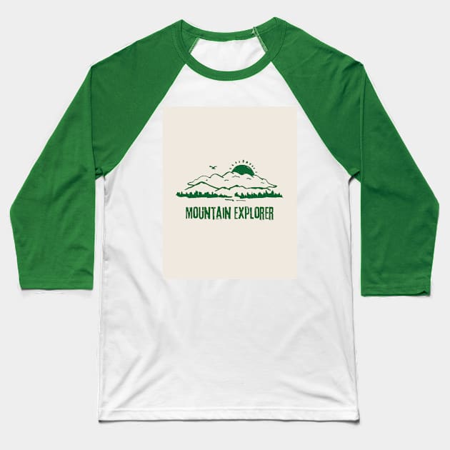 Mountain Explorer Baseball T-Shirt by milicab